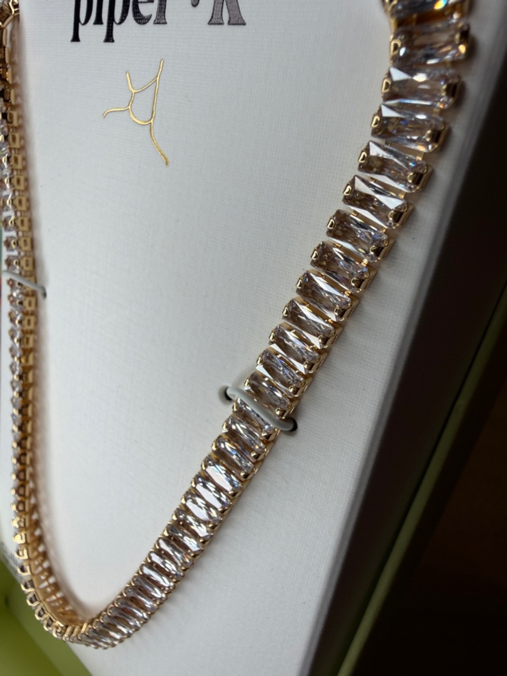 Piper K Gold Tone Cubic Zirconia Tennis Necklace - Picture 7 of 9